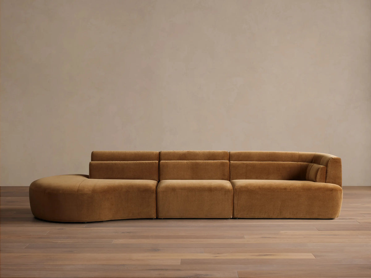 Lovina Three-Piece Bumper Sectional