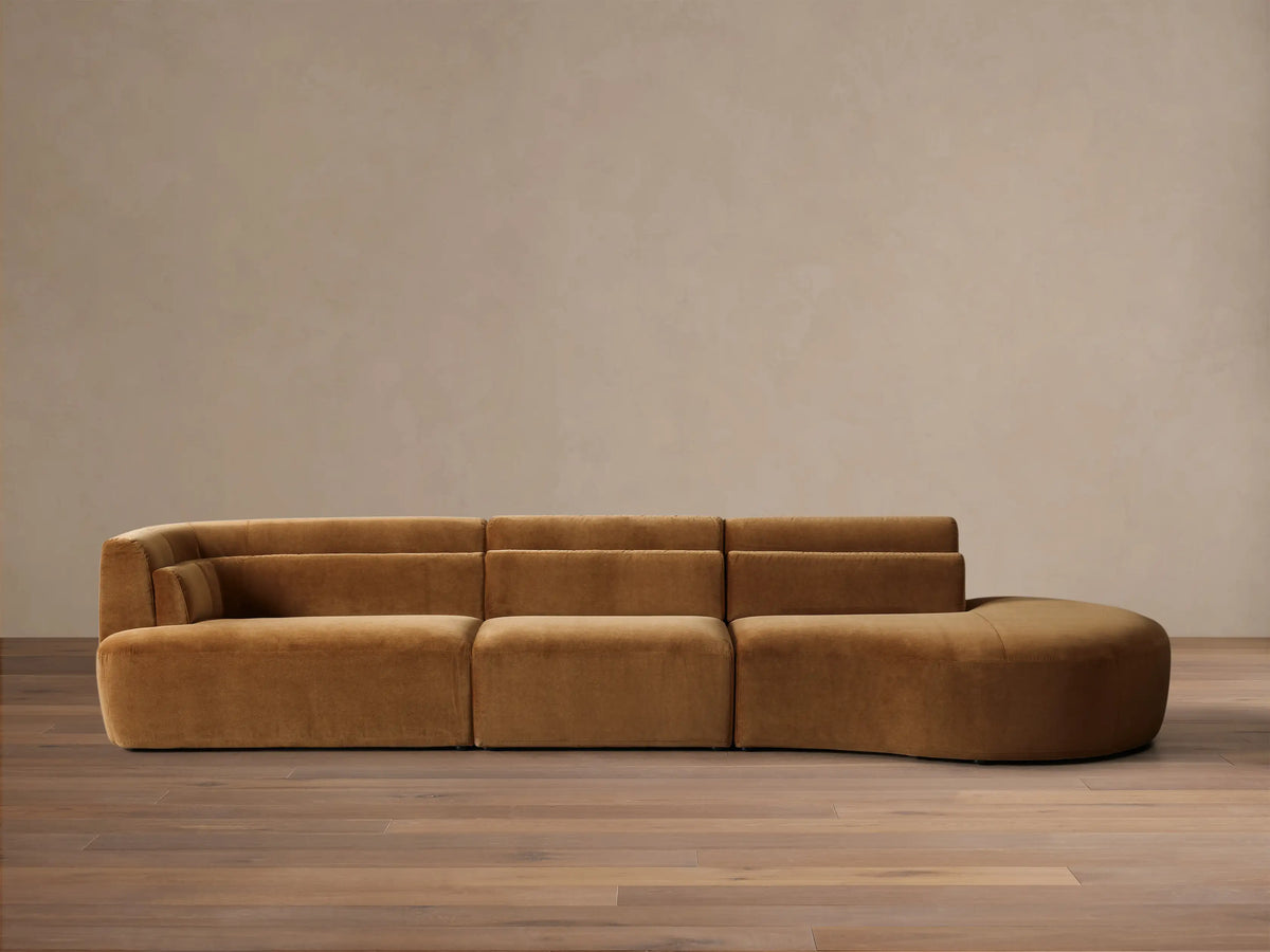 Lovina Three-Piece Bumper Sectional