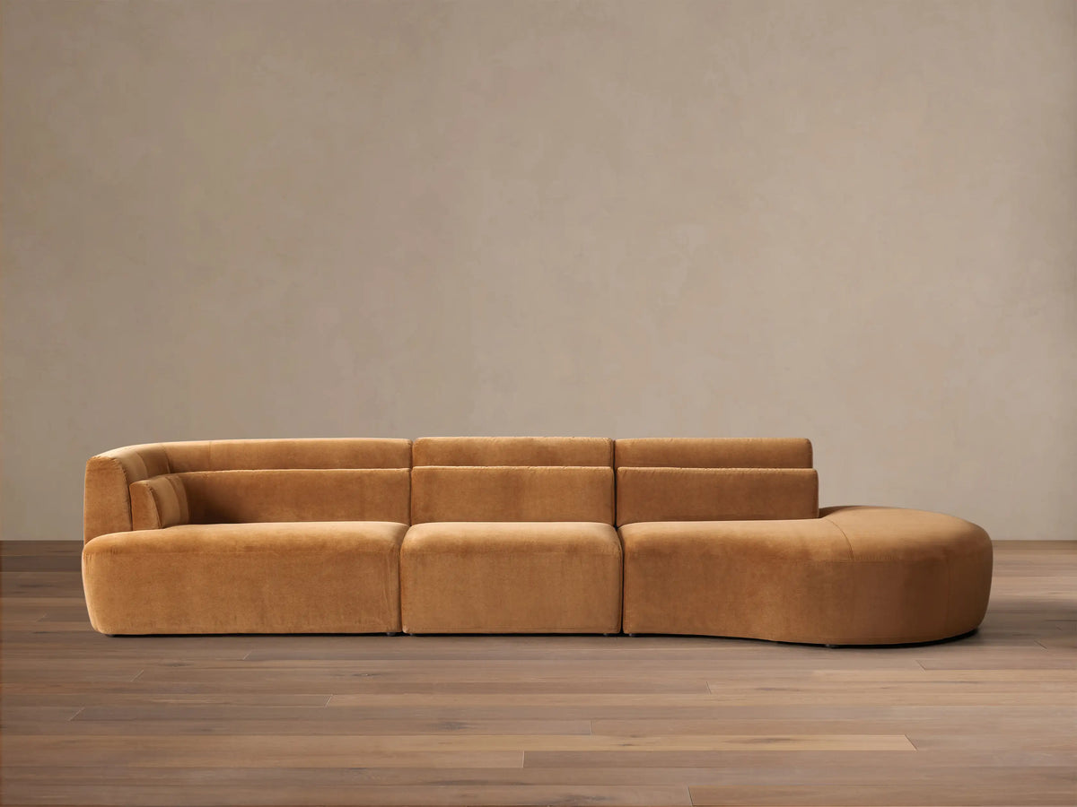 Lovina Three-Piece Bumper Sectional