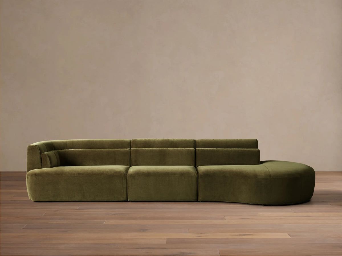 Lovina Three-Piece Bumper Sectional
