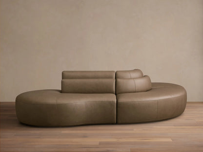 Lovina Leather Three-Piece Sectional with Ottoman
