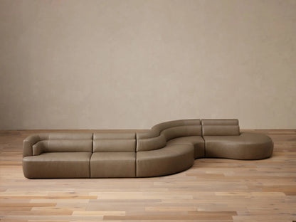 Lovina Leather Five-Piece Sectional