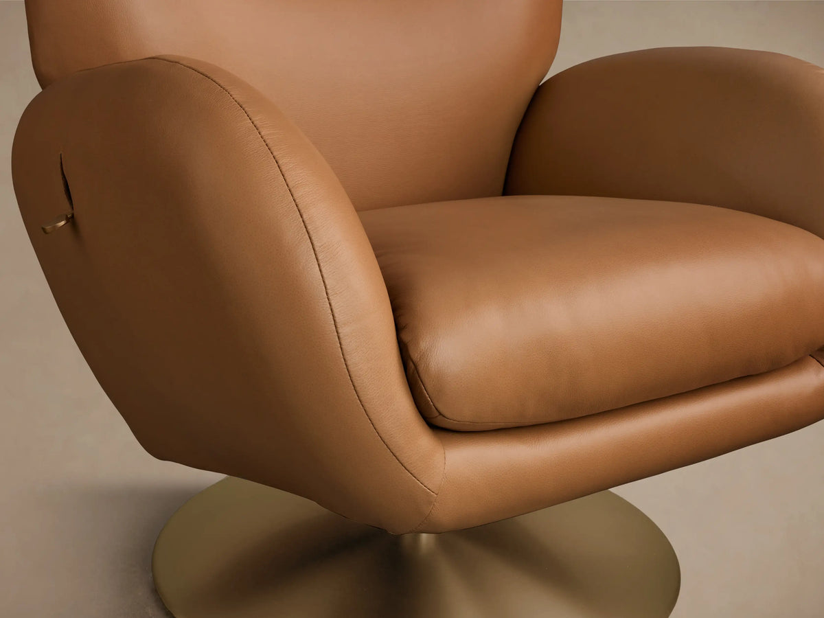 Rita Leather 34"W Swivel Recliner (3 of 5)