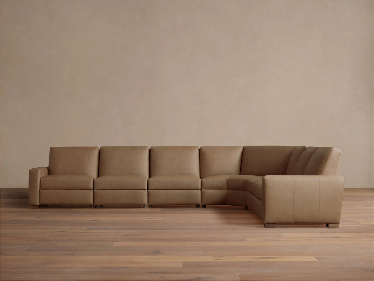 Remington Leather Six-Piece Motion Sectional