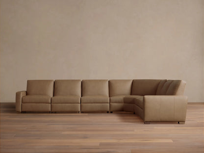 Remington Leather Six-Piece Motion Sectional