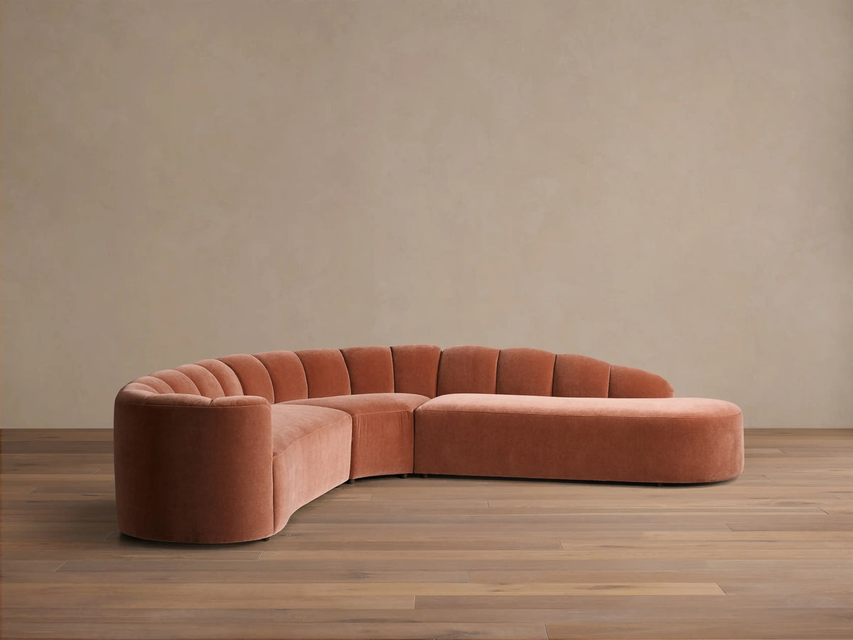 Amira Three-Piece Bumper Sectional