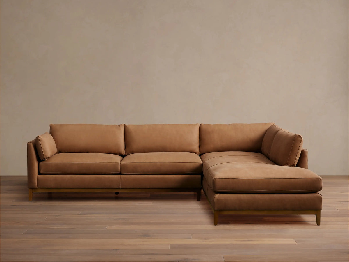 Bainbridge Leather Two-Piece Bumper Sectional