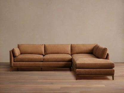 Bainbridge Leather Two-Piece Bumper Sectional