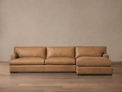 Zarevium Dune Leather Two Piece Chaise Sectional