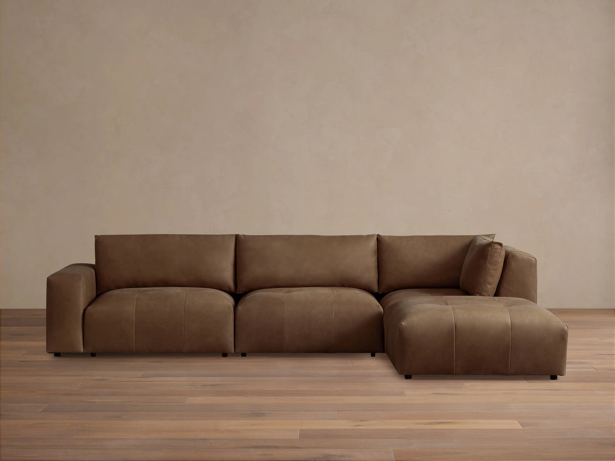 Keegan Leather Four-Piece Sectional