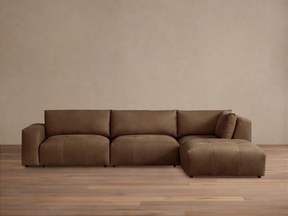 Keegan Leather Four-Piece Sectional
