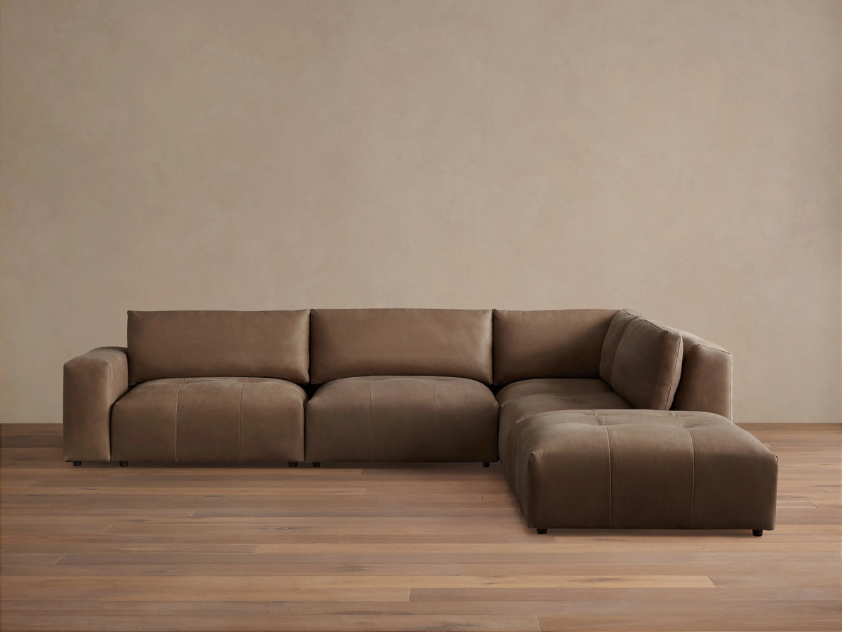 Keegan Leather Five-Piece Sectional