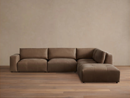 Keegan Leather Five-Piece Sectional