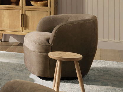 Mercer Nubuck Leather Swivel Chair
