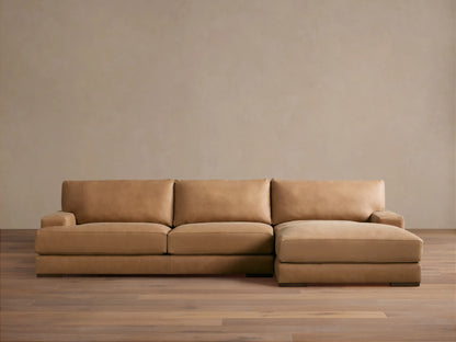 Norwalk Leather Two-Piece Chaise Sectional