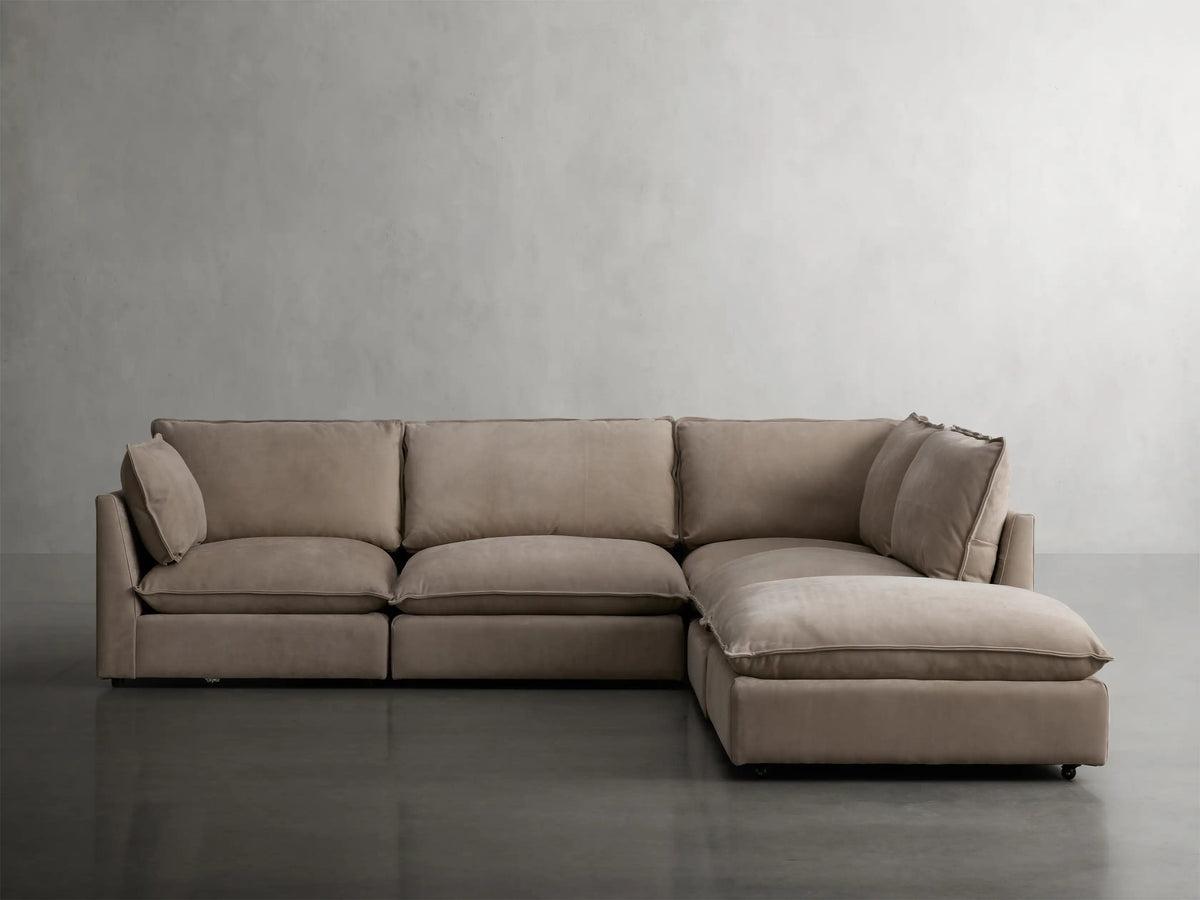 Owen Nubuck Leather Five-Piece Sectional