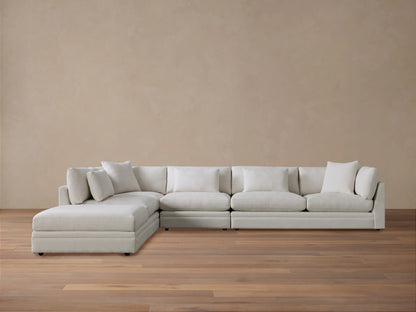 Pavo Upholstered Deep 172"W Four Piece Left Arm Sectional Barbados Cream (3 of 4)