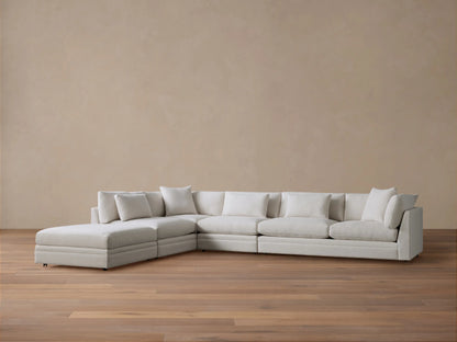 Pavo Upholstered Deep 172"W Four Piece Left Arm Sectional Barbados Cream (3 of 4)