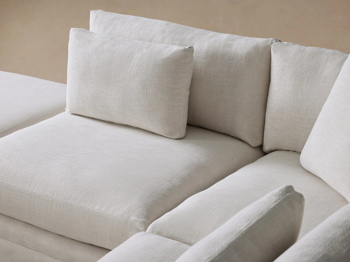 Pavo Upholstered Deep 172"W Four Piece Left Arm Sectional Barbados Cream (4 of 4)