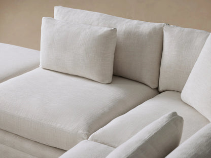 Pavo Upholstered Deep 172"W Four Piece Left Arm Sectional Barbados Cream (4 of 4)