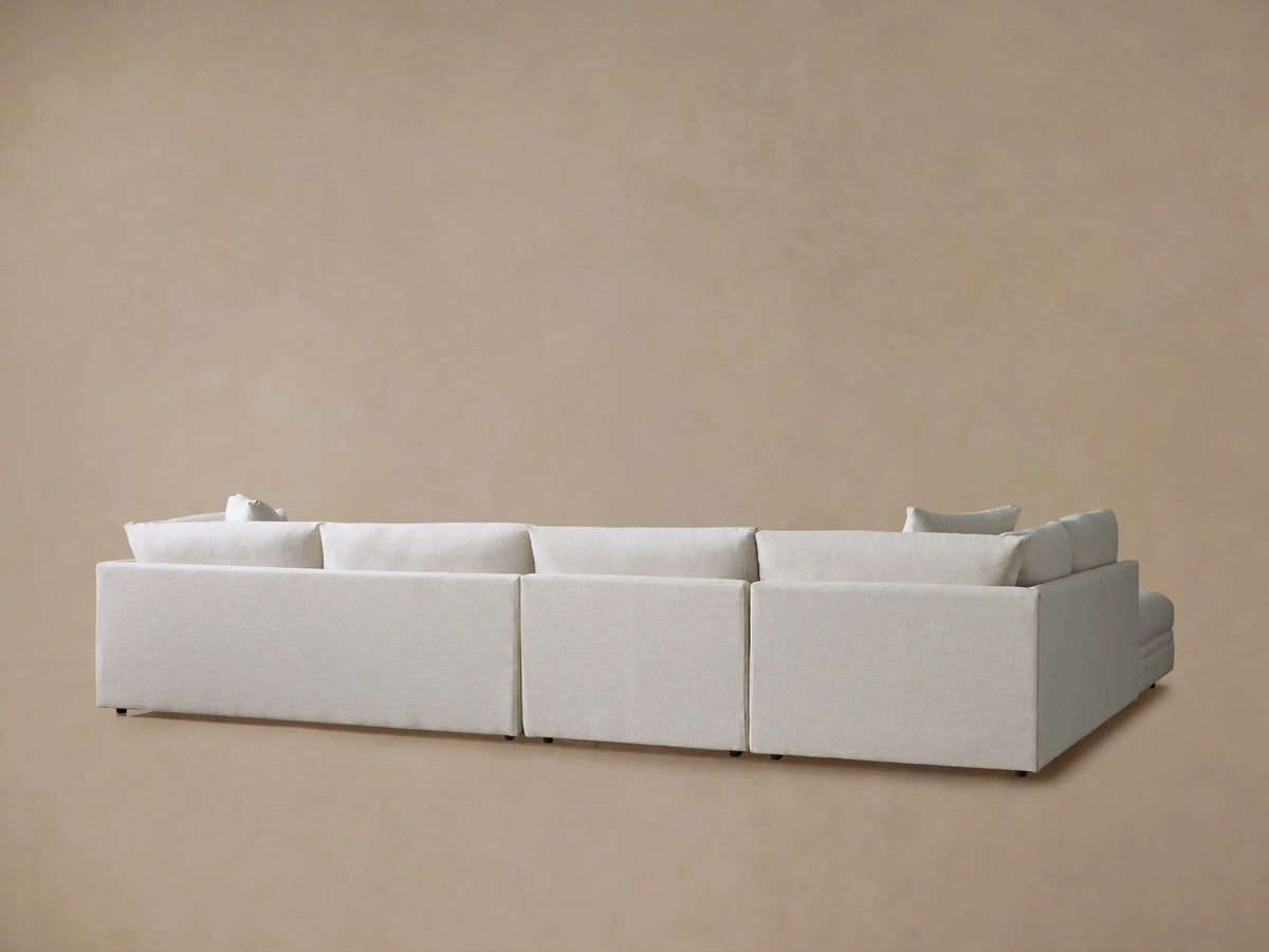 Pavo Upholstered Deep 172"W Four Piece Left Arm Sectional Barbados Cream (2 of 4)
