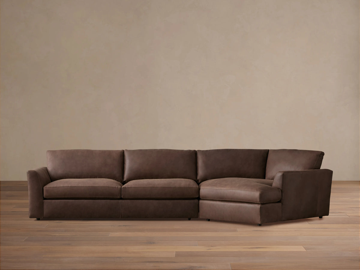 Vernon Leather Two-Piece Cuddle Chaise Sectional