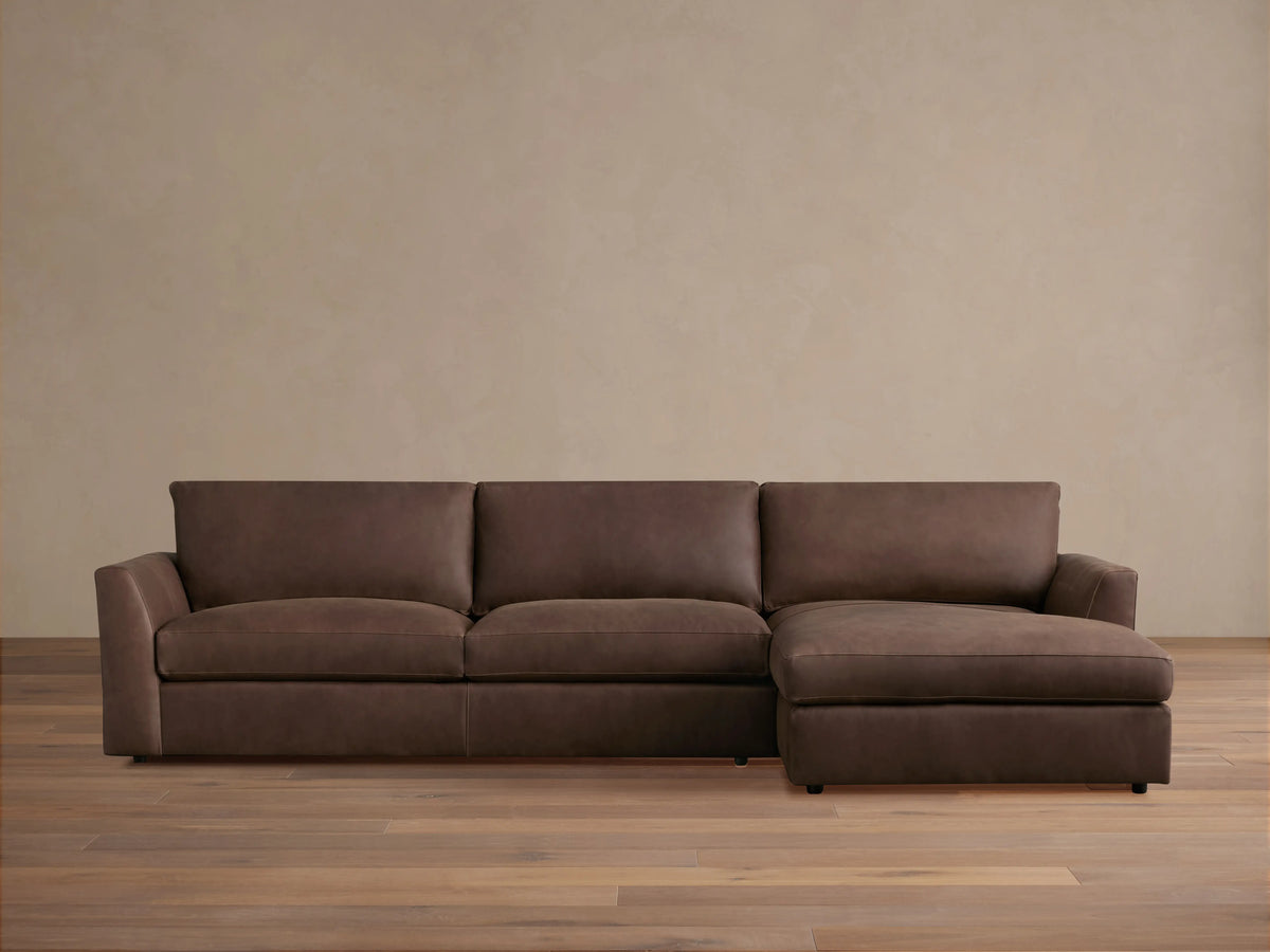 Vernon Leather Two-Piece Chaise Sectional