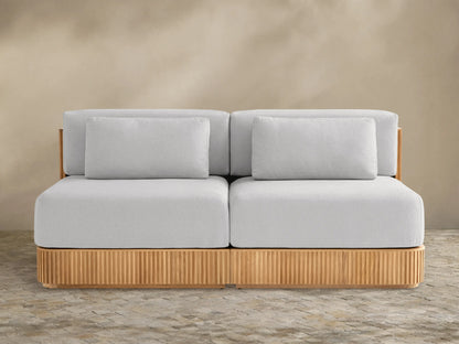 Beaumont Outdoor Teak Two-Piece Modular Sofa