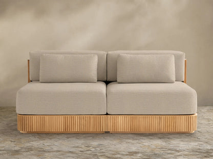 Beaumont Outdoor Teak Two-Piece Modular Sofa