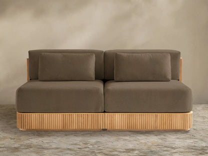 Beaumont Outdoor Teak Two-Piece Modular Sofa