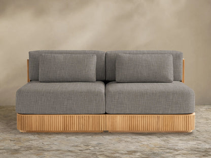 Beaumont Outdoor Teak Two-Piece Modular Sofa