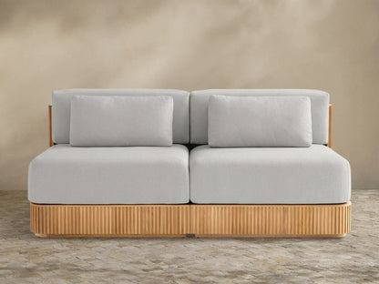 Beaumont Outdoor Teak Two-Piece Modular Sofa