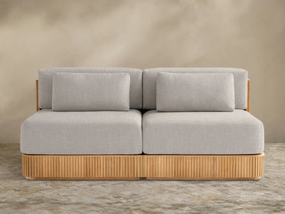 Beaumont Outdoor Teak Two-Piece Modular Sofa