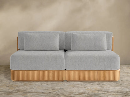 Beaumont Outdoor Teak Two-Piece Modular Sofa