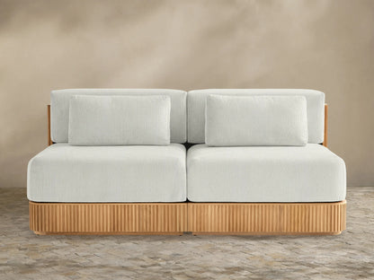 Beaumont Outdoor Teak Two-Piece Modular Sofa