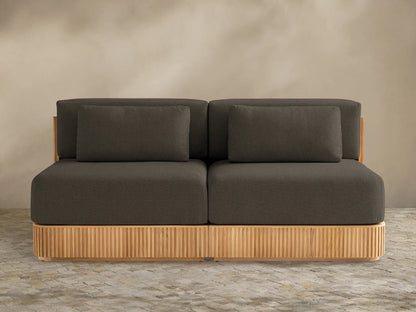 Beaumont Outdoor Teak Two-Piece Modular Sofa