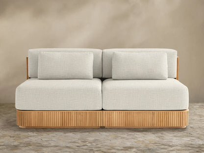 Beaumont Outdoor Teak Two-Piece Modular Sofa