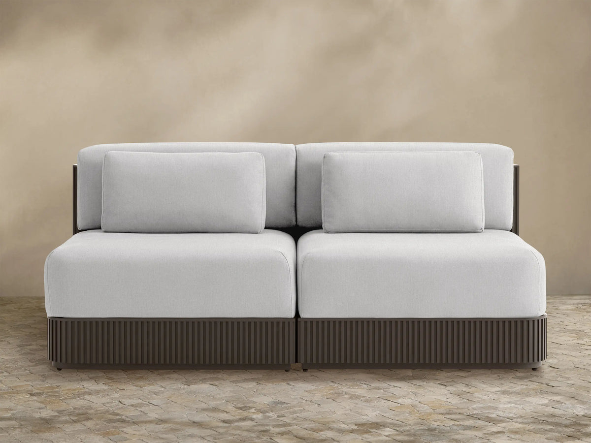 Beaumont Outdoor Aluminum Two-Piece Modular Sofa