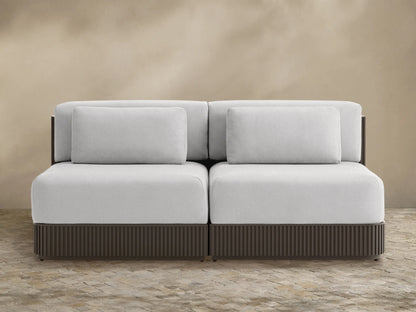 Beaumont Outdoor Aluminum Two-Piece Modular Sofa