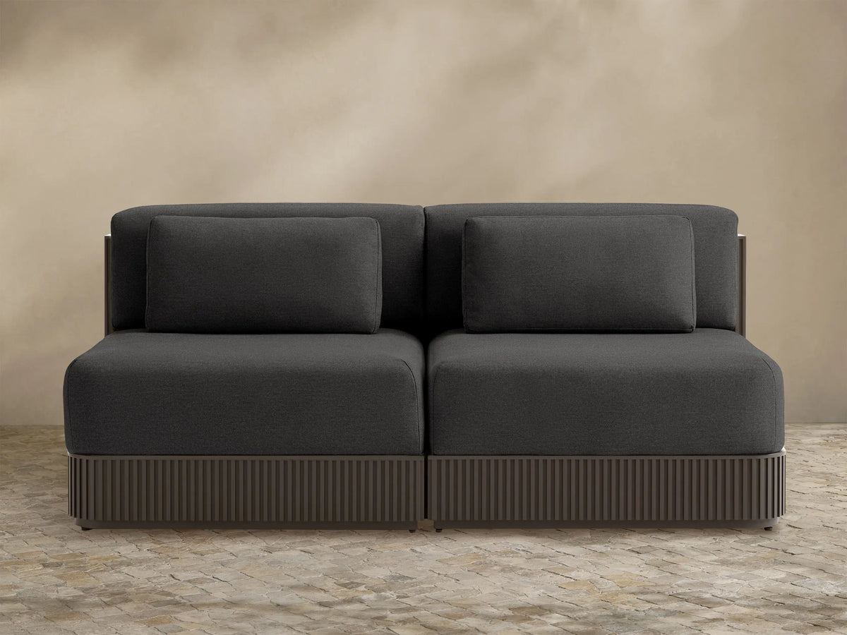 Beaumont Outdoor Aluminum Two-Piece Modular Sofa