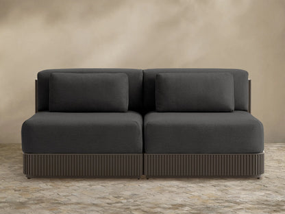 Beaumont Outdoor Aluminum Two-Piece Modular Sofa