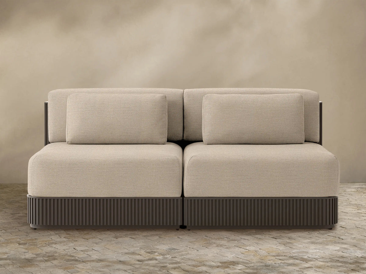 Beaumont Outdoor Aluminum Two-Piece Modular Sofa