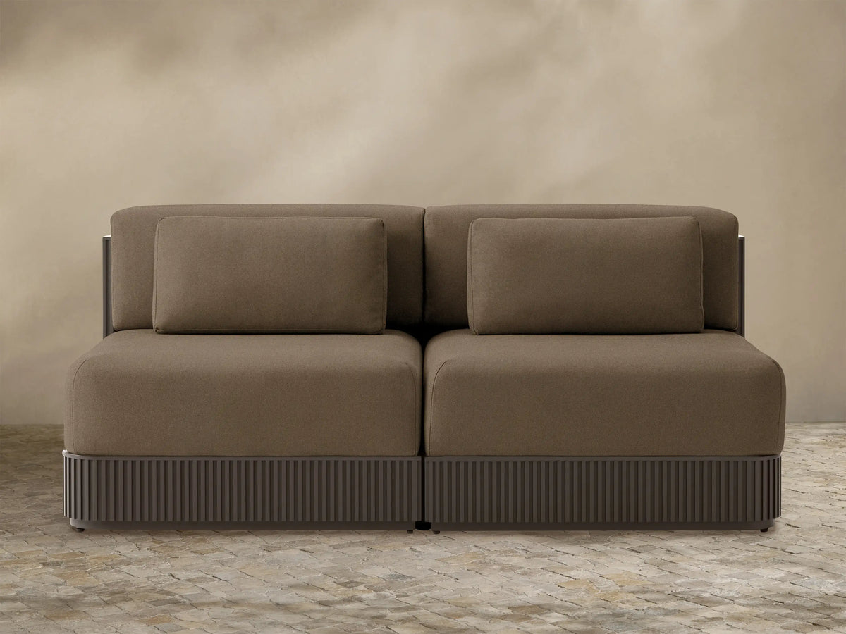 Beaumont Outdoor Aluminum Two-Piece Modular Sofa