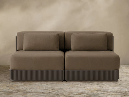 Beaumont Outdoor Aluminum Two-Piece Modular Sofa