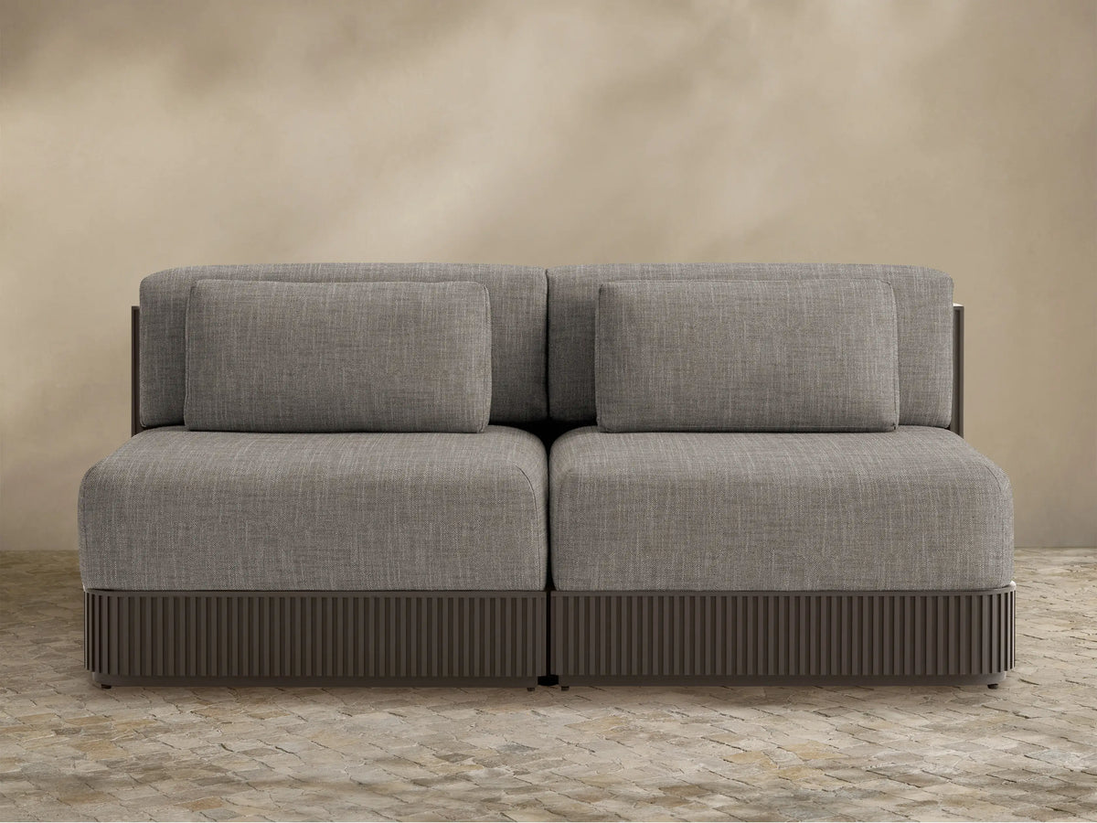 Beaumont Outdoor Aluminum Two-Piece Modular Sofa