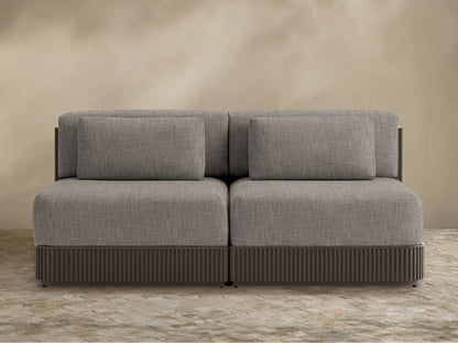 Beaumont Outdoor Aluminum Two-Piece Modular Sofa