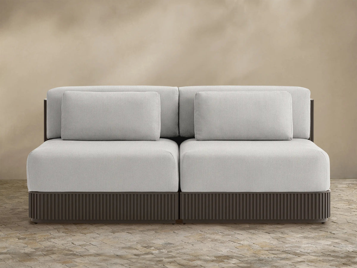 Beaumont Outdoor Aluminum Two-Piece Modular Sofa