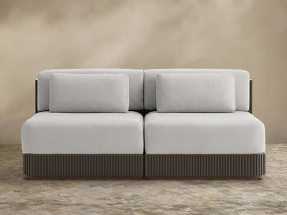 Beaumont Outdoor Aluminum Two-Piece Modular Sofa