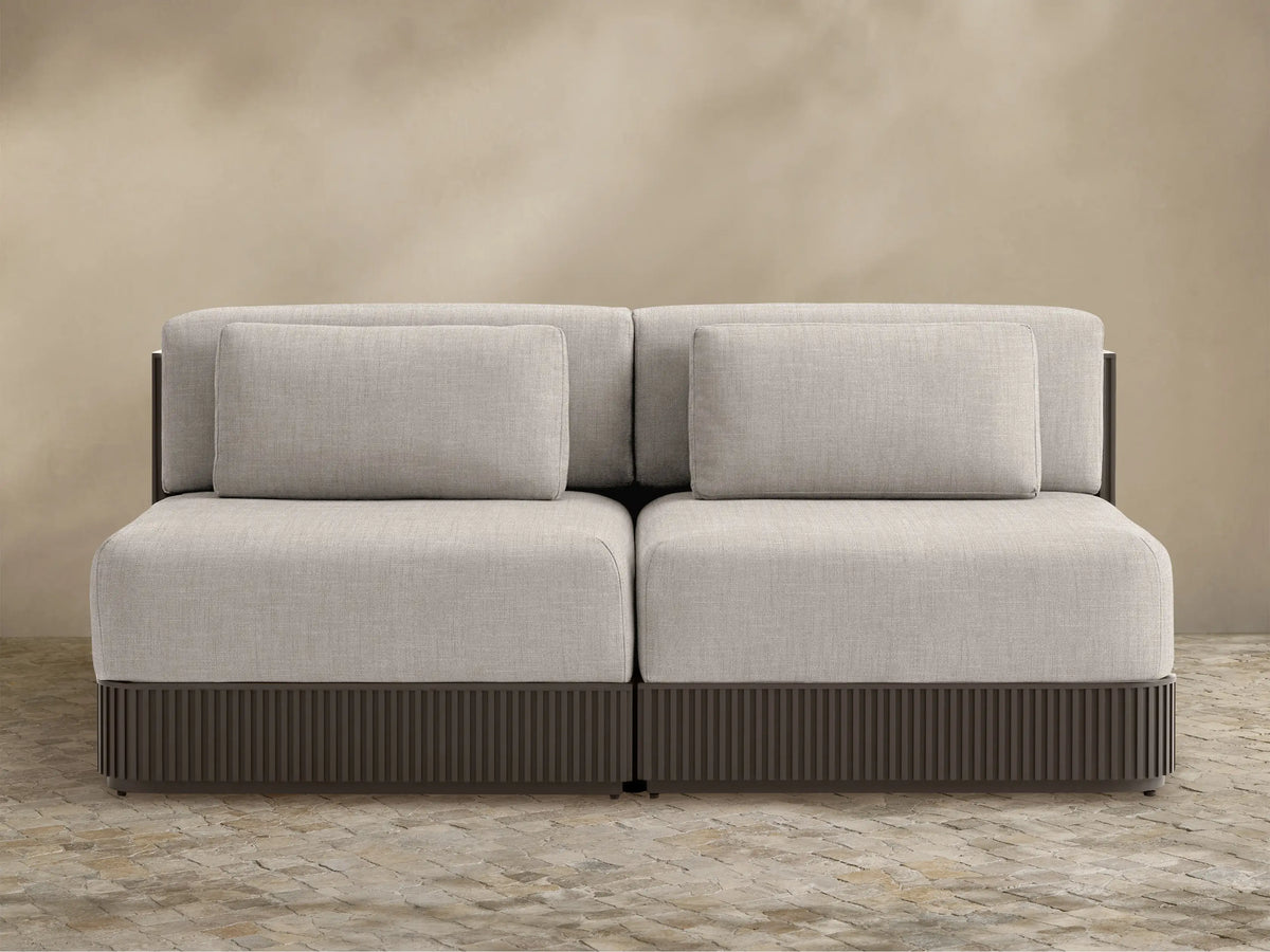 Beaumont Outdoor Aluminum Two-Piece Modular Sofa