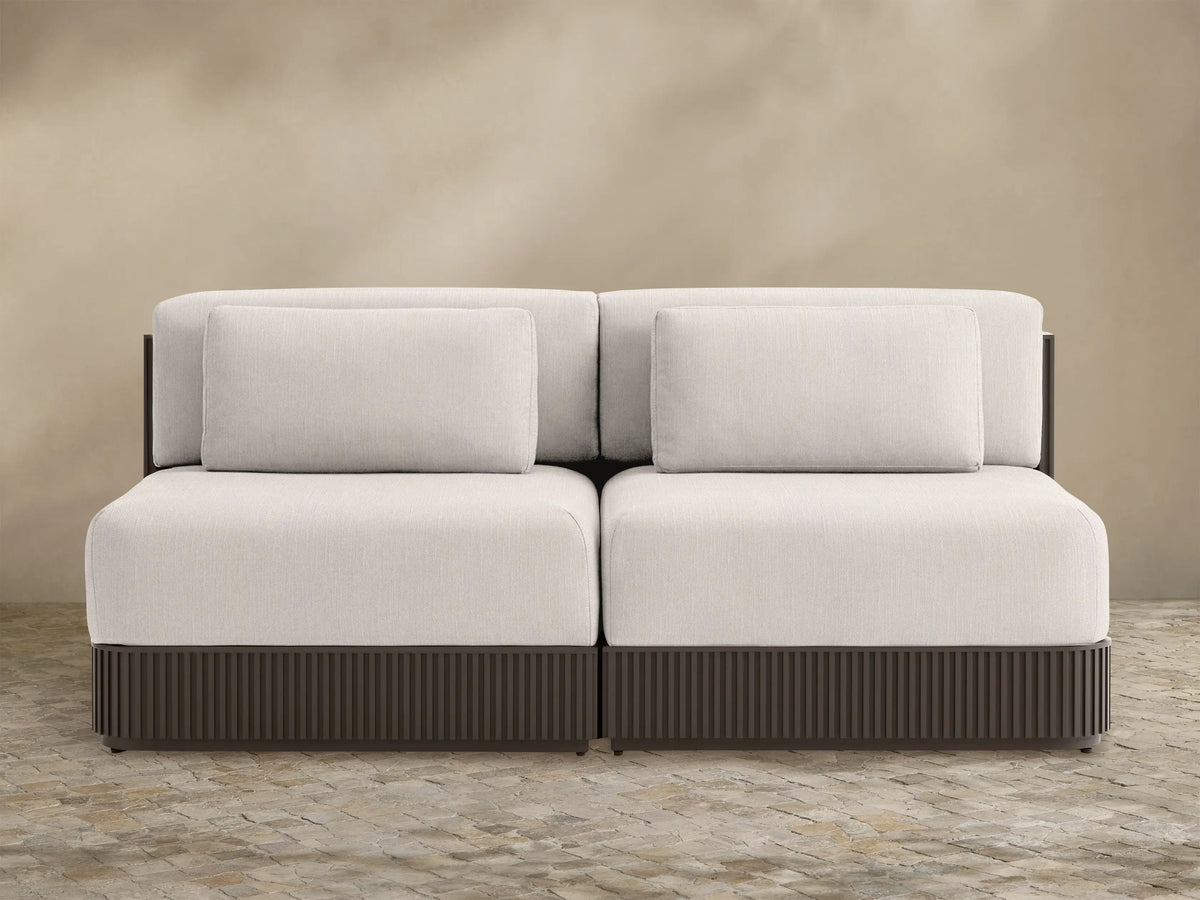 Beaumont Outdoor Aluminum Two-Piece Modular Sofa